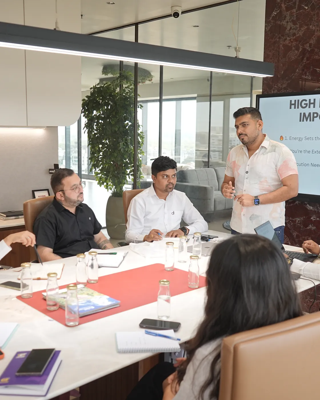 Decibel team meeting at the office